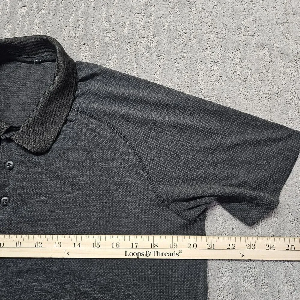 Lululemon Metal Vent Shirt Mens Large Gray Performance‎ Stretch Golf Casual EUC